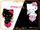 Hello Kitty in alb si negru poza pt desktop