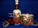 sticla decoupage si suport lumanare Craciun 2-