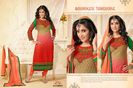140015-Shilpa Anand In Designer Orange Long Salwar Kameez
