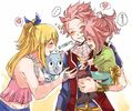 Natsu, Lucy, Happy & Heria