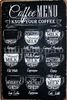Tablita decorativa Coffee Menu