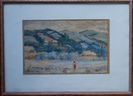 Liviu Bordeaux(1896-1984)-Peisaj cu case. 1942