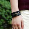 Kevlar Black Leather Bracelet_85 de lei