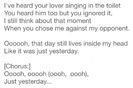 to Ellie, from Niall: some snippets of his new&unreleased song written for her.