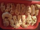 cornulete franjurate cu mere + unele rulate normal - reteta de post