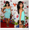 vanessa-hudgens-gold-hawk-turquoise-dress-givenchy-heels