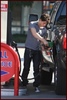 Nick Jonas pumping gas in L A