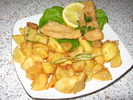 Fish fingers cu cartofi aurii