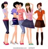 stock-vector-illustration-of-five-fashion-girl-13405174