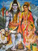 zeul shiva cu sotia sa Parvati(Durga) si fiul lor Ganesha