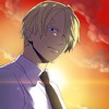 blonde_hair hair_over_one_eye highres hinoe male necktie one_piece sanji stubble sunset