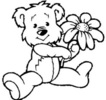plansa de colorat copii plansa cu ursulet si flori