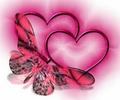Inimioare si fluturas roz