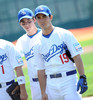 Nick Jonas and Kevin Jonas - Jonas Brothers Encourage Fans to X the TXT on Road Dogs Softball Tour