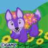 purple floral fox
