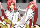 30893 - arrancar bleach dual_persona espada facial_markings glasses pink_hair sword szayel_aporro_gr