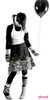 czarno białe z balonem dziefczynka