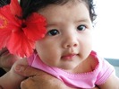 Cute-baby-girl-with-China-Rose-model-photo