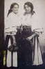 Fete tinere in costume populare de sarbatoare ,prin anii \'30.MARIA  Z.ANDREI si RAFIRA MAFTEI.