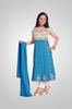 BlueandWhiteArtSilkandGeorgetteWeddingSalwarKameez