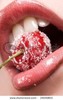 stock-photo-young-woman-s-lips-with-red-cherry-covered-with-sugar-34646803