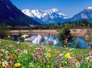 Loisach River, Wetterstein Mountains, Eschenlohe, Germany