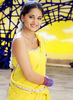 anushka hot in yellow saree