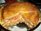 Tort de clatite cu branza si cartofi