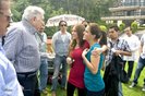Anahí y Claudia Álvarez en las grabaciones de Dos Hogares