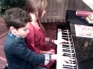 Debby Ryan gives Cameron a quick piano lesson 082