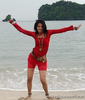 NEHA JHULKA, NEHA JHULKA WET, NEHA JHULKA IN RED DRESS, NEHA JHULKA IN BEACH (10)