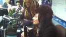 Demi on Kiss FM rocking her new hat (150)