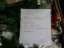 lista cu flori din colet...