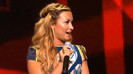 Demi Lovato joins X Factor USA judges on stage 22012