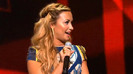 Demi Lovato joins X Factor USA judges on stage 22015