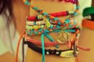 colorful knit bracelet-f20049