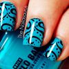 bling blue iconic nail art-f93688
