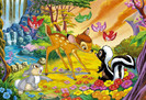 Imagini Bambi si prietenii iepurasul Bocanila, sconcsul Flower, pasarele, veverite  - 5