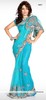 bewitching-turquoise-net-saree-sasd1