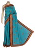 turquoise-pure-chiffon-banarasi-saree