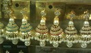 rhinestone pearl jhumki