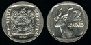 2 rand, Africa de Sud, 1989,202