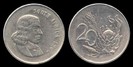 20 cent, Africa de Sud, 1965 (legenda in engleza)