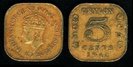 5 centi, 1942, George VI, Ceylon (pana in 1972!), 274
