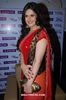Zarine-khan-looks-super-gorgeous-in-a-red-Saree-with-black-border
