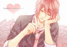 Konachan.com - 133703 close heart itohara male pink_hair polychromatic tie vocaloid vy2