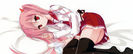 Konachan.com - 147250 bed book hidan_no_aria kanzaki_h_aria kobuichi nopan pink_hair red_eyes seifuk