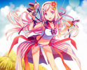 Konachan.com - 149430 cleavage h2so4 kaku-san-sei_million_arthur long_hair pink_hair ribbons