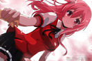 Konachan.com - 153696 original petals pink_hair red_eyes seifuku suihara tagme
