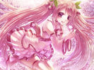 Konachan.com - 155959 hatsune_miku kurone_kuroneko long_hair petals pink_eyes pink_hair sakura_miku 